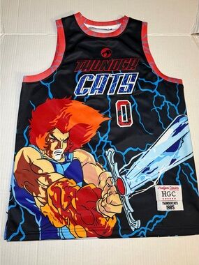 Headgear Classics Thundercats Lion-O Panthro #0 Basketball Jersey Black youth L